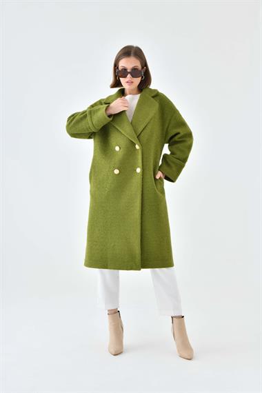 FTZ Women Kadın Kravuze Kaşe Kaban  Haki 30642