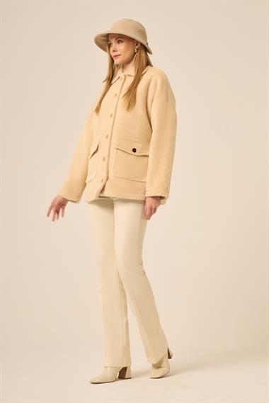 FTZ Women Kadın Kürk Ceket  Beige 31281