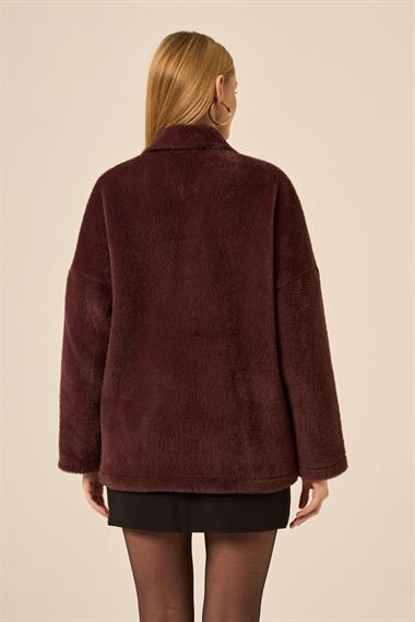 FTZ Women Kadın Kürk Ceket  Kahve 31281