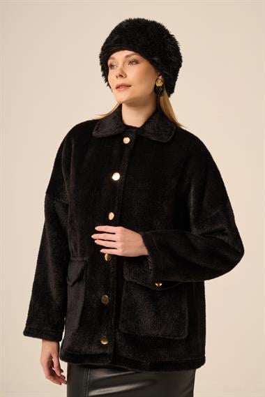 FTZ Women Kadın Kürk Ceket  Siyah 31281