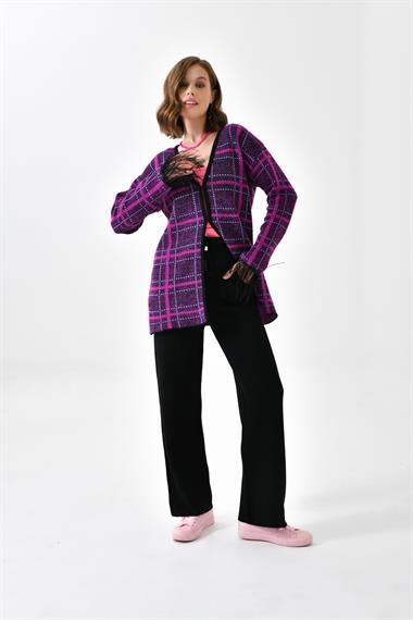 FTZ Women Kadın Kuş Tüyü Detaylı Pantolonlu Takım  Siyah 20572