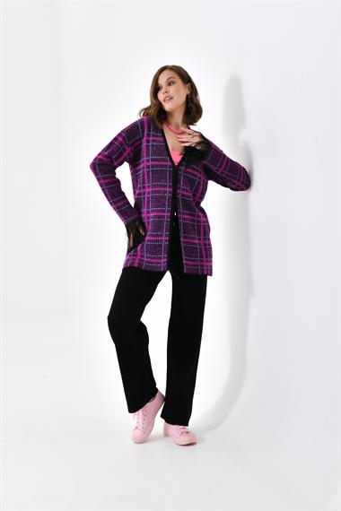 FTZ Women Kadın Kuş Tüyü Detaylı Pantolonlu Takım  Siyah 20572