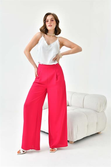 FTZ Women Kadın Lastikli Pantolon  Fuşya 30756