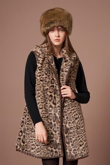 FTZ Women Kadın Leopar Yelek  Beige 31275