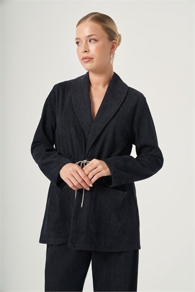 FTZ Women Kadın Liocel Kot Pantolonlu Takım  Lacivert 31570
