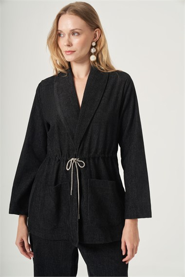 FTZ Women Kadın Liocel Kot Pantolonlu Takım  Siyah 31570