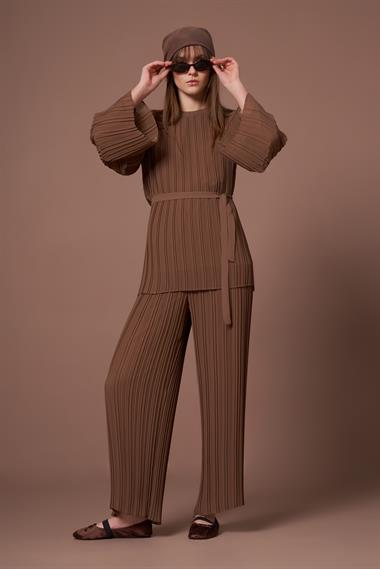 FTZ Women Kadın Manolya Pliseli Takım  Vizon 31304