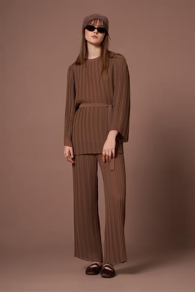 FTZ Women Kadın Manolya Pliseli Takım  Vizon 31304