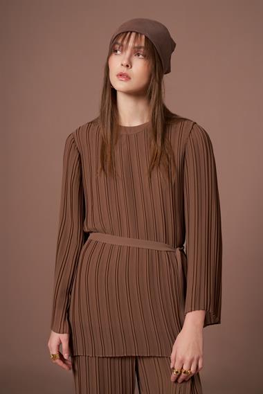 FTZ Women Kadın Manolya Pliseli Takım  Vizon 31304