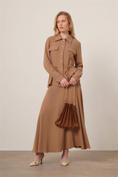 FTZ Women Kadın Melise Crep Takım  Vizon 31172