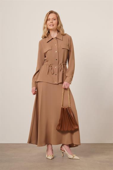 FTZ Women Kadın Melise Crep Takım  Vizon 31172