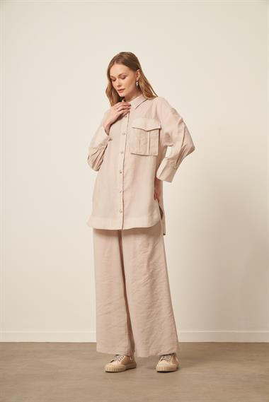 FTZ Women Kadın Modal Cepli Takım  Beige 30717