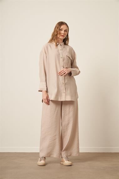 FTZ Women Kadın Modal Cepli Takım  Beige 30717