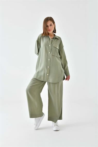 FTZ Women Kadın Modal Cepli Takım  Haki 30717