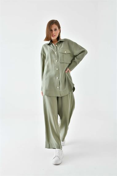 FTZ Women Kadın Modal Cepli Takım  Haki 30717