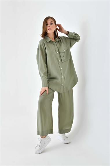 FTZ Women Kadın Modal Cepli Takım  Haki 30717