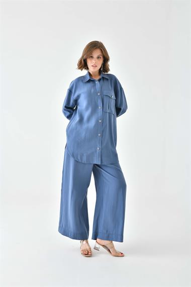 FTZ Women Kadın Modal Cepli Takım  İndigo 30717