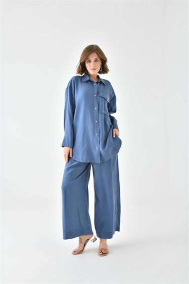 FTZ Women Kadın Modal Cepli Takım  İndigo 30717