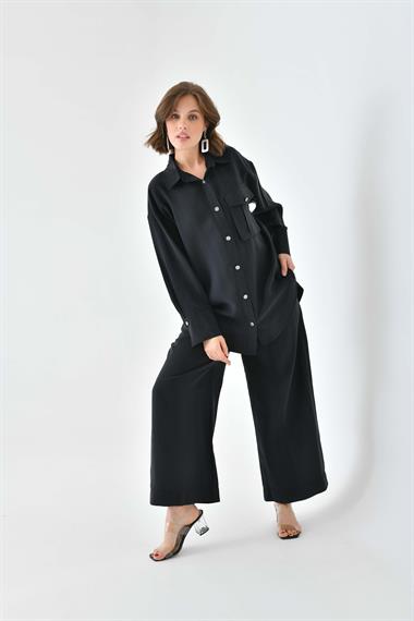 FTZ Women Kadın Modal Cepli Takım  Siyah 30717