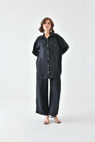 FTZ Women Kadın Modal Cepli Takım  Siyah 30717