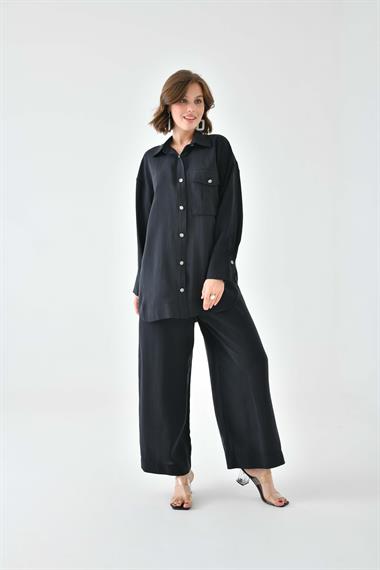 FTZ Women Kadın Modal Cepli Takım  Siyah 30717
