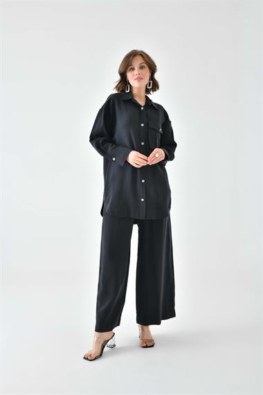 FTZ Women Kadın Modal Cepli Takım  Siyah 30717