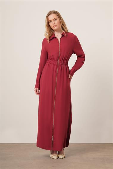 FTZ Women Kadın Modal Elbise  Bordo 31033