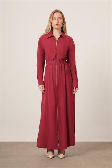 FTZ Women Kadın Modal Elbise  Bordo 31033
