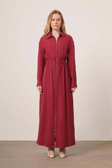 FTZ Women Kadın Modal Elbise  Bordo 31033