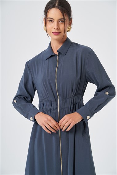 FTZ Women Kadın Modal Elbise  Füme 31033