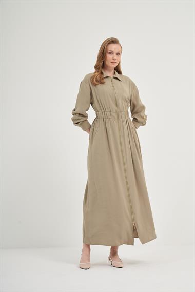 FTZ Women Kadın Modal Elbise  Haki 31033