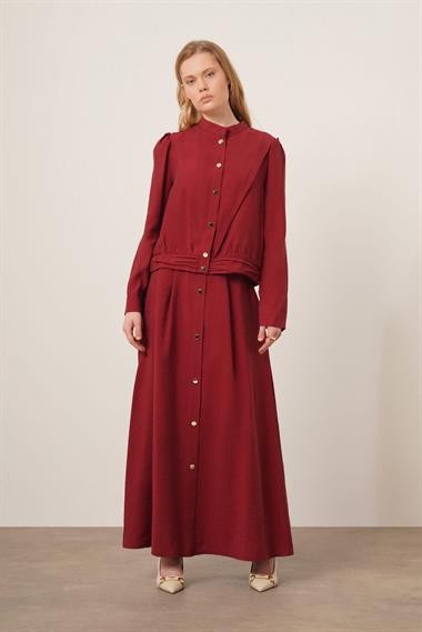 FTZ Women Kadın Modal Etekli Takım  Bordo 31174