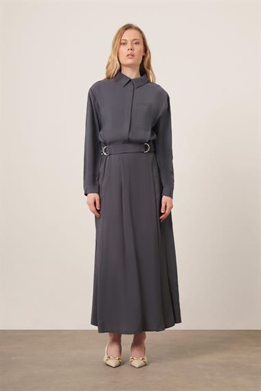 FTZ Women Kadın Modal Etekli Takım  Füme 30714