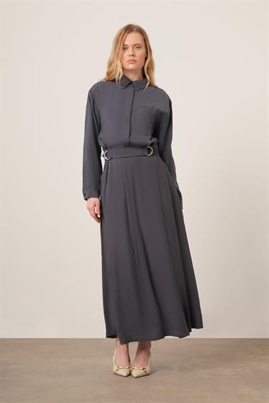 FTZ Women Kadın Modal Etekli Takım  Füme 30714