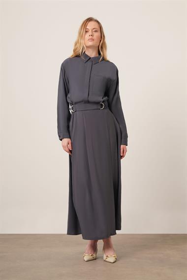 FTZ Women Kadın Modal Etekli Takım  Füme 30714