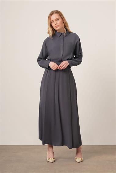 FTZ Women Kadın Modal Etekli Takım  Füme 30714