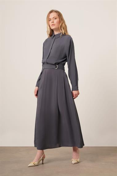 FTZ Women Kadın Modal Etekli Takım  Füme 30714