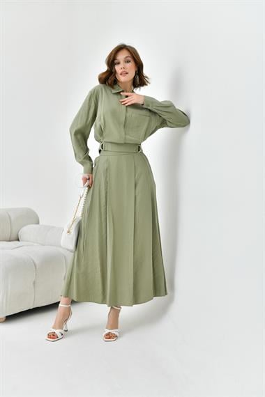 FTZ Women Kadın Modal Etekli Takım  Haki 30714
