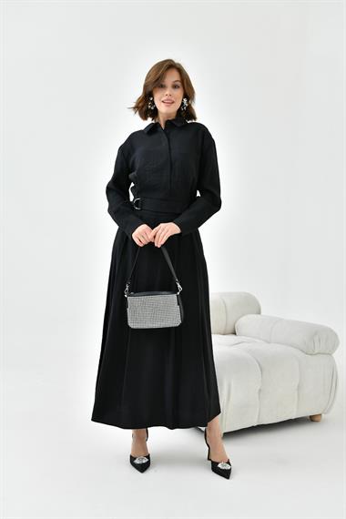 FTZ Women Kadın Modal Etekli Takım  Siyah 30714