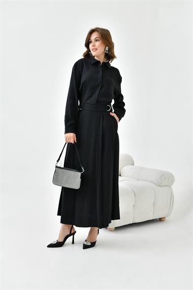 FTZ Women Kadın Modal Etekli Takım  Siyah 30714