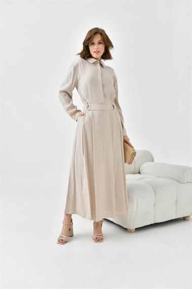 FTZ Women Kadın Modal Etekli Takım  Taş 30714