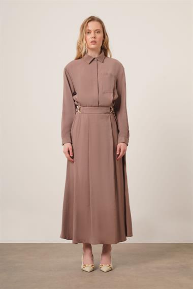 FTZ Women Kadın Modal Etekli Takım  Vizon 30714