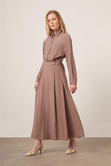 FTZ Women Kadın Modal Etekli Takım  Vizon 30714