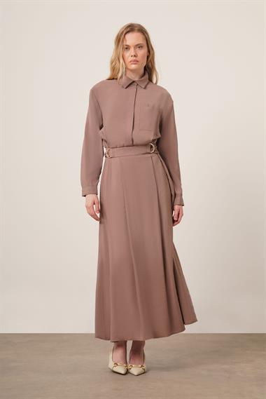 FTZ Women Kadın Modal Etekli Takım  Vizon 30714