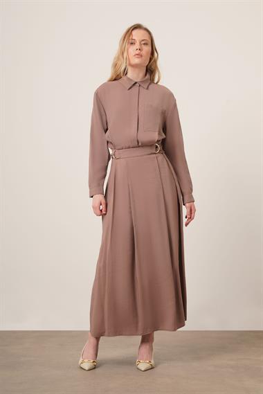 FTZ Women Kadın Modal Etekli Takım  Vizon 30714