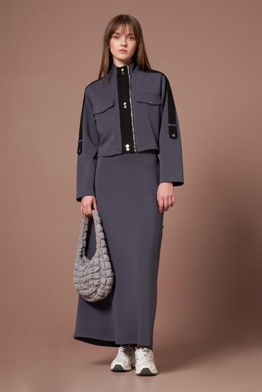 FTZ Women Kadın Modal Etekli Takım  Füme 31290