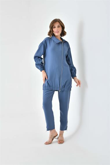 FTZ Women Kadın Modal Pantolonlu Takım  İndigo 30716