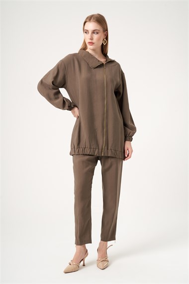 FTZ Women Kadın Modal Pantolonlu Takım  Nut 30716