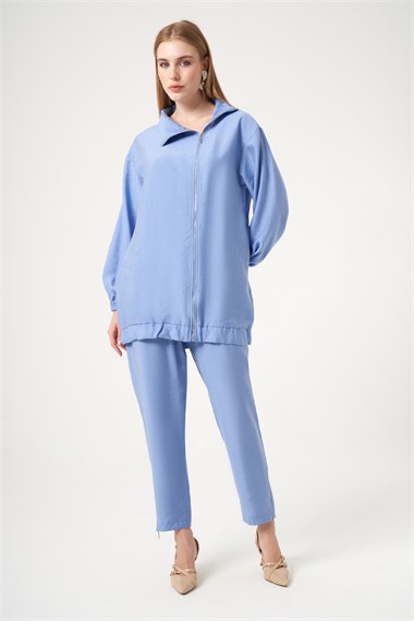 FTZ Women Kadın Modal Pantolonlu Takım  Mavi 30716
