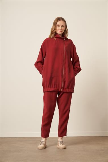 FTZ Women Kadın Modal Pantolonlu Takım  Bordo 30716